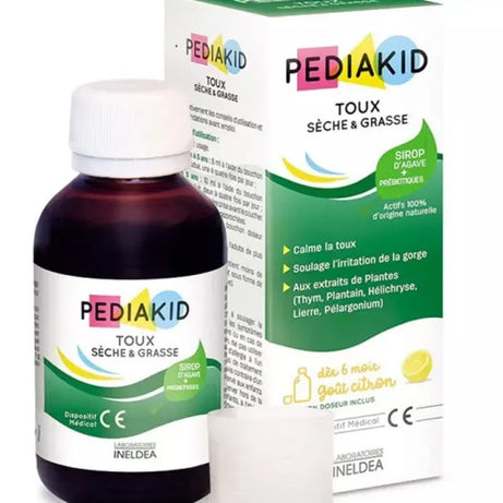 PEDIAKID Toux Sèche & Grasse goût citron 125ml - PEDIAKID - pour bébé maroc