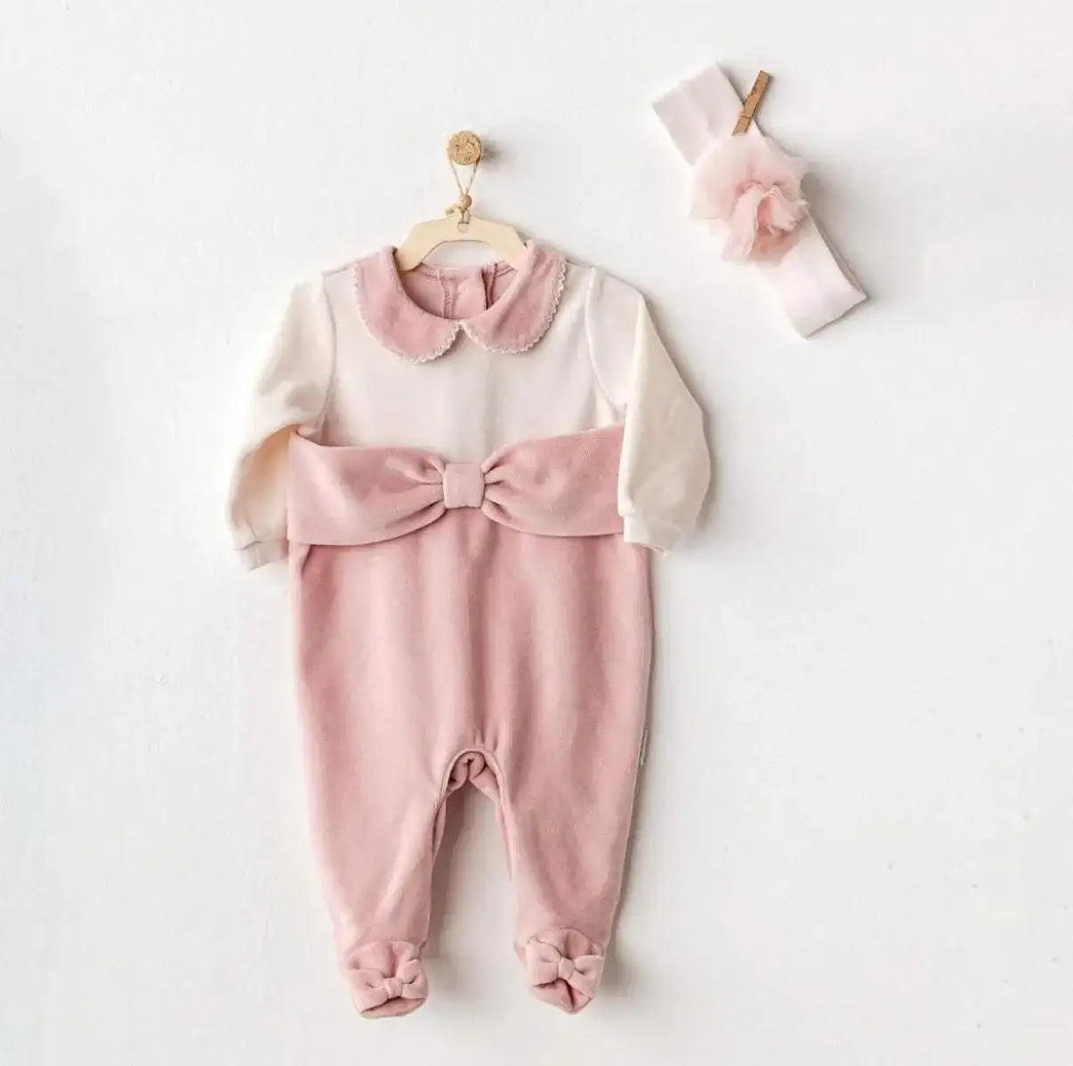Pink Formal Bow Babygrow & Headband Andy Wawa - Andywawa - pour bébé Maroc -www.babyboss.ma
