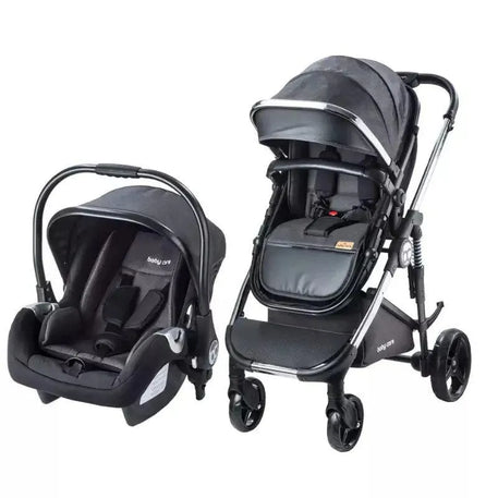 poussette duo BABY CARE – noir silver - Babyboss.ma - BABY CARE - pour bébé maroc