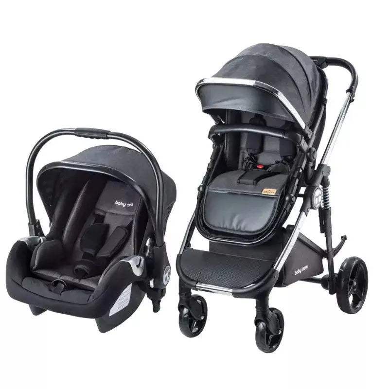 poussette-duo-baby-care-noir-silver-babyboss-ma-baby-care-pour-bebe-maroc - Babyboss.ma -bebe-maroc