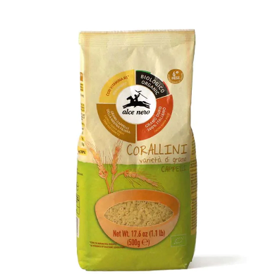 Pasta Corallini bio Alce Nero de trigo duro Cappelli 500g