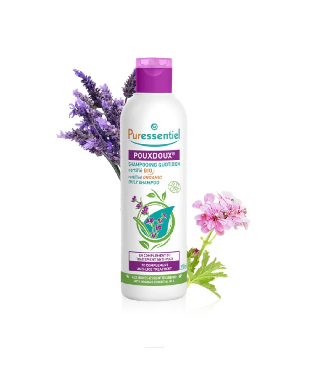 Puressentiel Shampooing Quotidien certifié Bio anti-poux Pouxdoux 200 ml