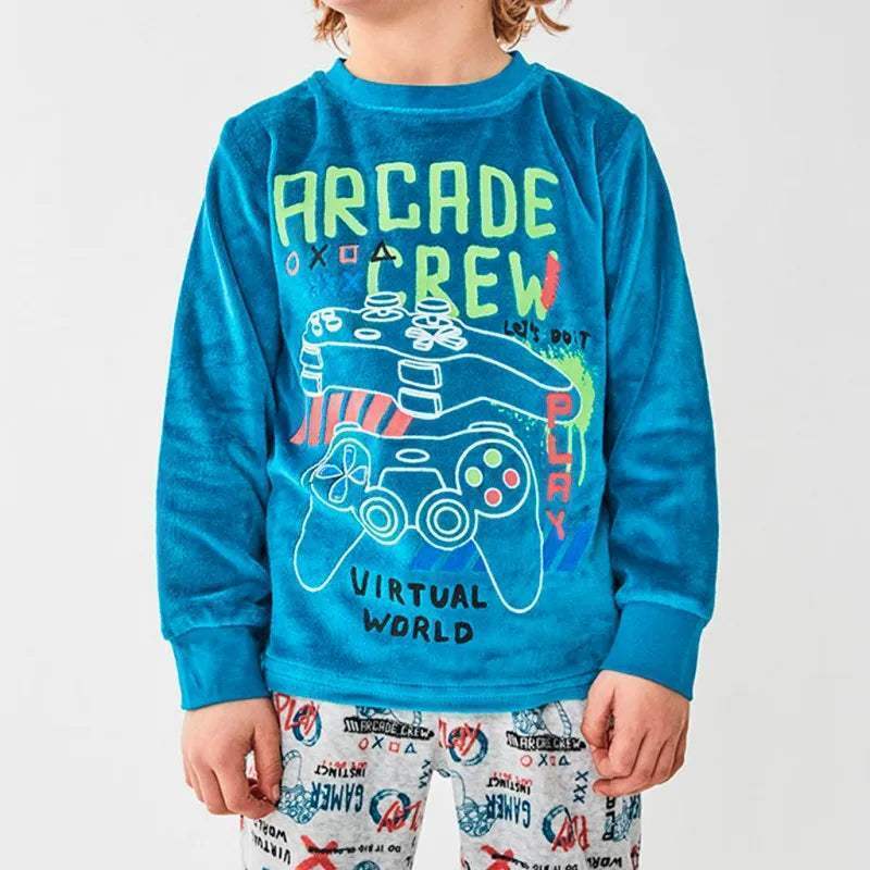 pyjama garçon velour - tobogan - pour bébé Maroc -www.babyboss.ma