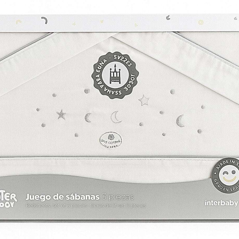 Draps de lit 3 pièces 100% Coton Interbaby