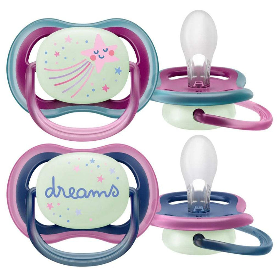 Philips avent sucettes ultra air nighttimme 6_18mois fille - Philips Avent - pour bébé Maroc -www.babyboss.ma