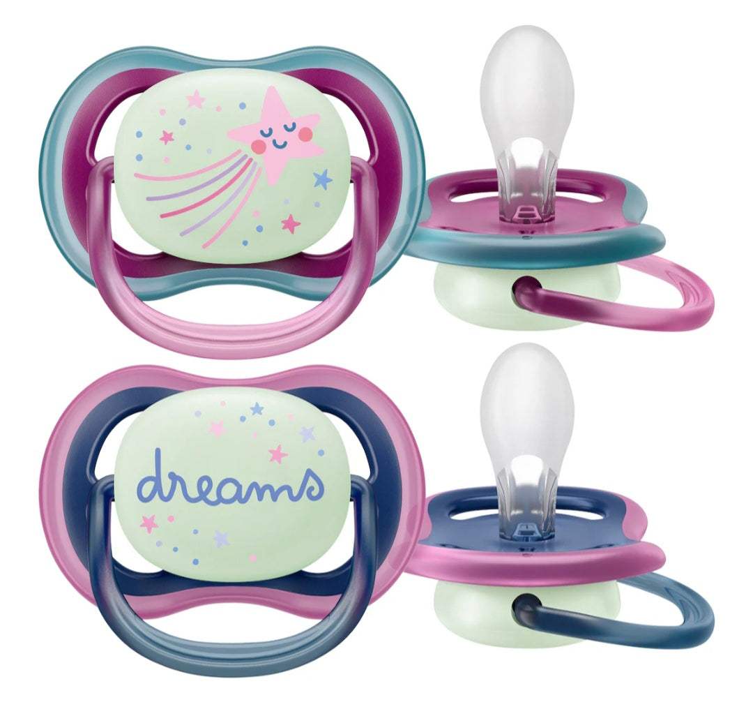 Philips avent sucettes ultra air nighttimme 6_18mois fille - Philips Avent - pour bébé Maroc -www.babyboss.ma