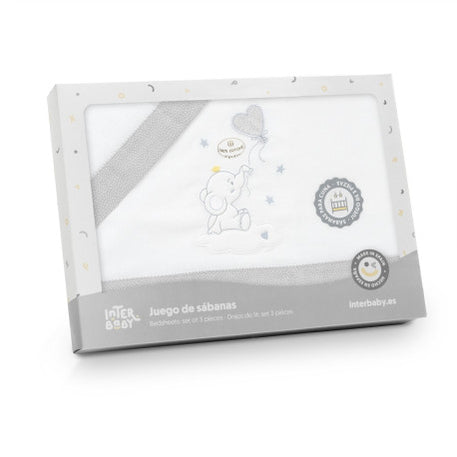Draps de lit 3 pièces 100% Coton Interbaby