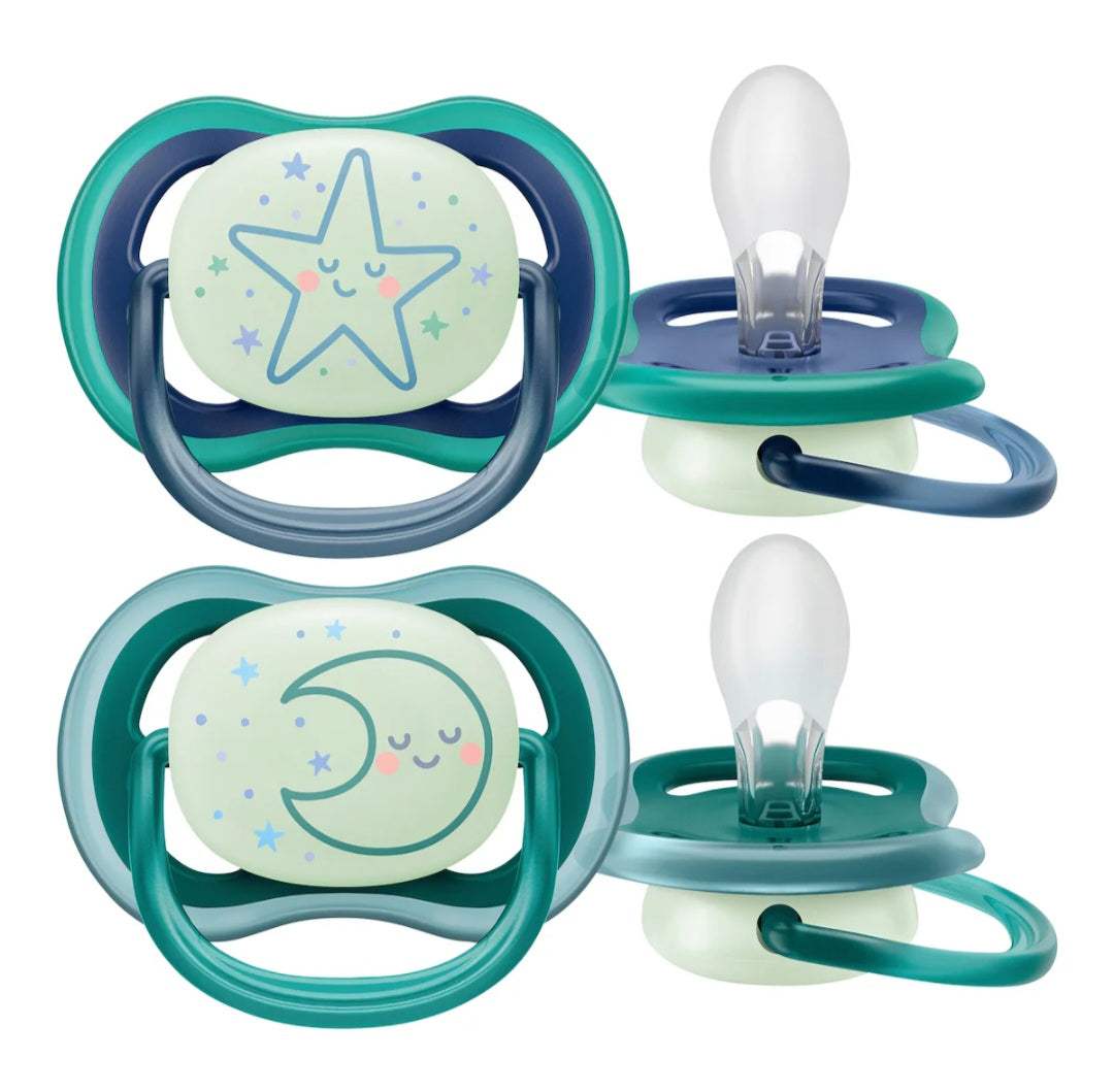Philips avent lot 2 sucettes ultra air nighttime garçon 6_18mois - Philips Avent - pour bébé Maroc -www.babyboss.ma