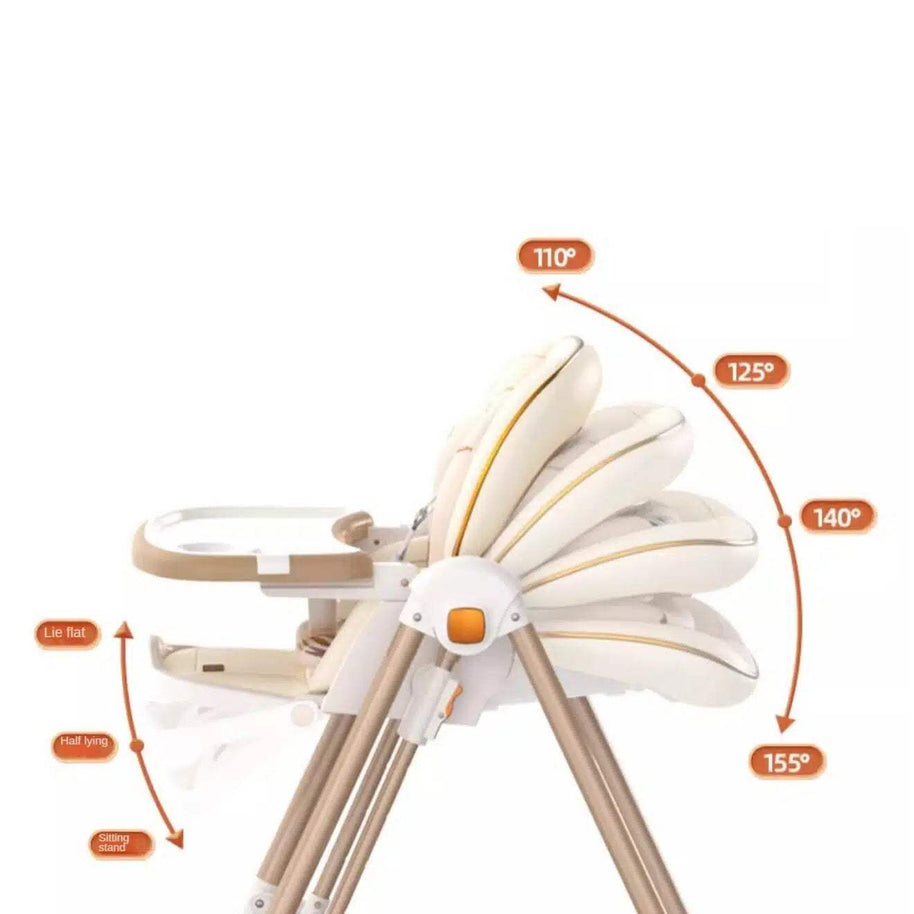 Kidilo Chaise haute avec fonction Balancelle et Relax-Gris - Kidilo - Chaise Haute pour bébé Maroc -www.babyboss.ma