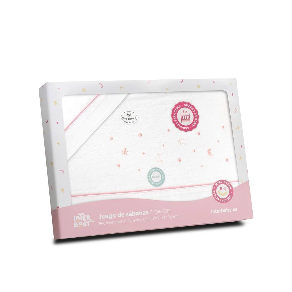 Draps de lit 3 pièces 100% Coton Interbaby