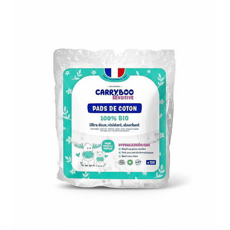Carryboo Coton Pads Rectangles de Coton BIO - 150 Unités