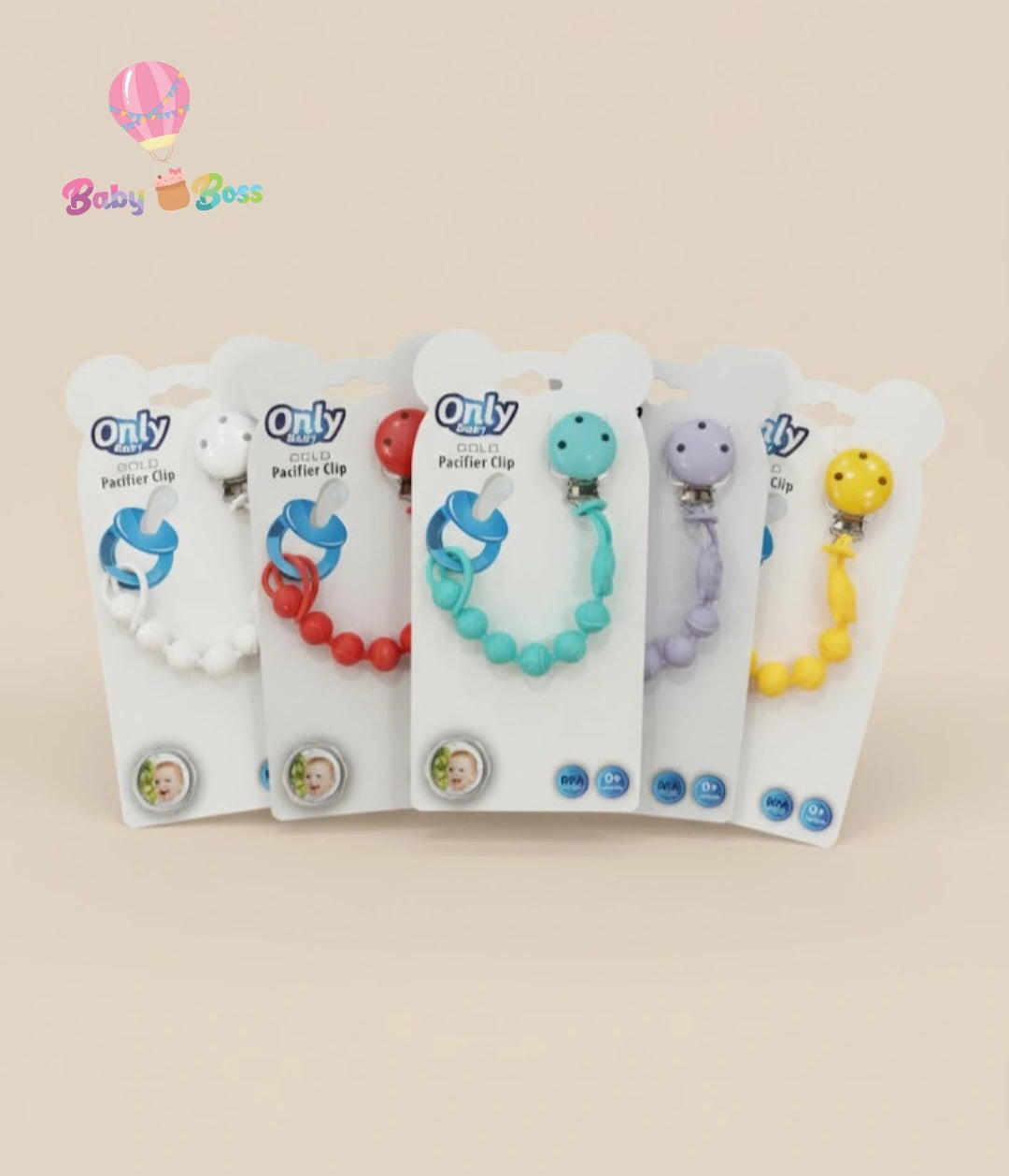 Attache sucettes en silicone multicolores