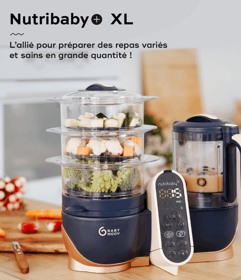 Robot Multifonctions XL Cuiseur et Mixeur pour bébé - Nutribaby XL - Babymoov - REPAS pour bébé Maroc -www.babyboss.ma