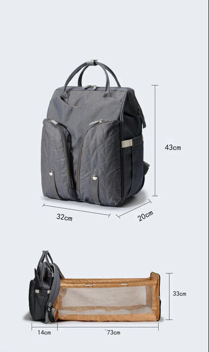 Sac à Dos à Langer avec Lit à Langer Lit Pliant Portable Convertible Multifonction - Babyboss.ma - sac - pour bébé maroc