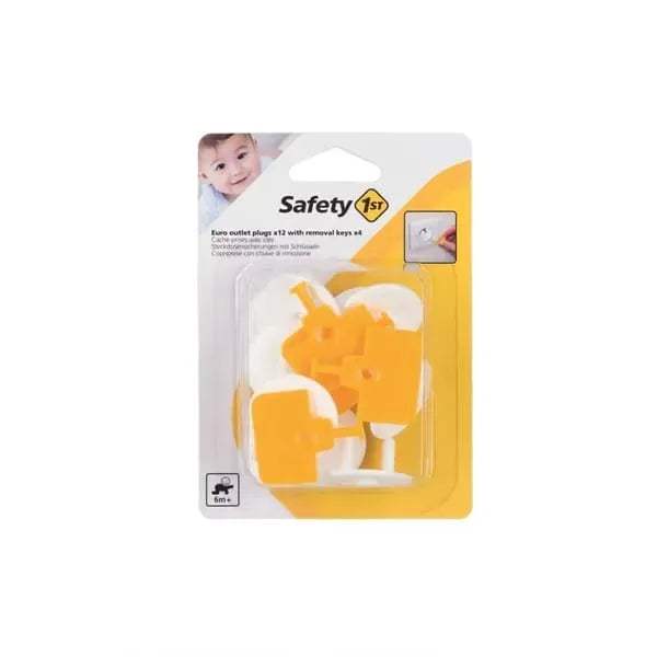 Safety 1st Cache Prises avec Clés Blanc 12 Pièces - Safety - pour bébé Maroc -www.babyboss.ma