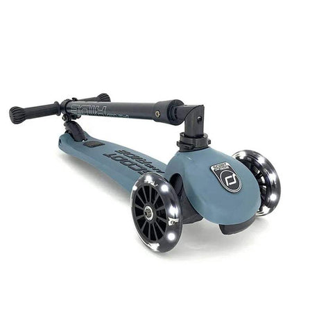 Scoot And Ride Trottinette 2en1 Highwaykick 3 Led - Bleu Acier - Scoot And Ride - Trottinettes 3 roues pour bébé Maroc -www.babyboss.ma