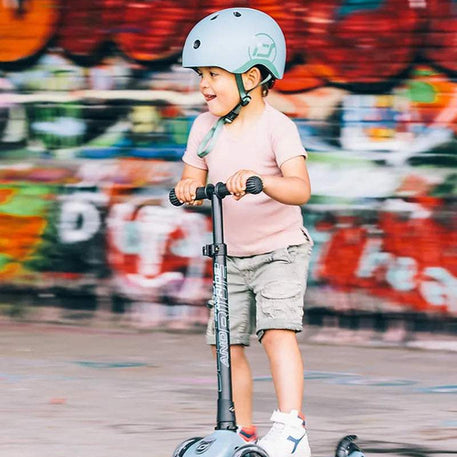 Scoot And Ride Trottinette 2en1 Highwaykick 3 Led - Bleu Acier - Scoot And Ride - Trottinettes 3 roues pour bébé Maroc -www.babyboss.ma