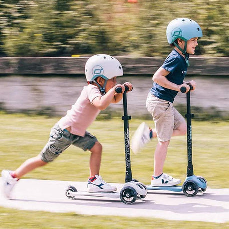 Scoot And Ride Trottinette 2en1 Highwaykick 3 Led - Bleu Acier - Scoot And Ride - Trottinettes 3 roues pour bébé Maroc -www.babyboss.ma