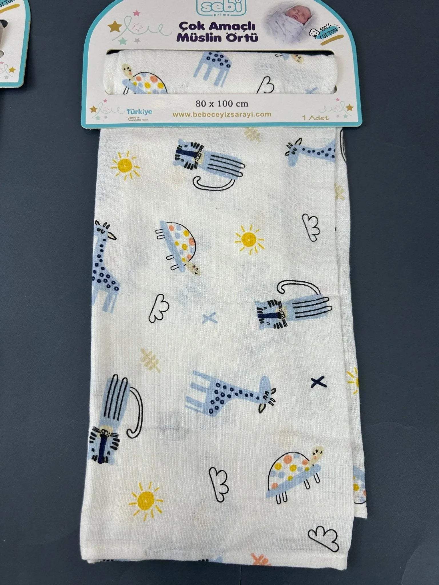 Sebi BébéHousse en mousseline multi-usages Sebi Baby 80X100 cm - Sebi - pour bébé Maroc -www.babyboss.ma