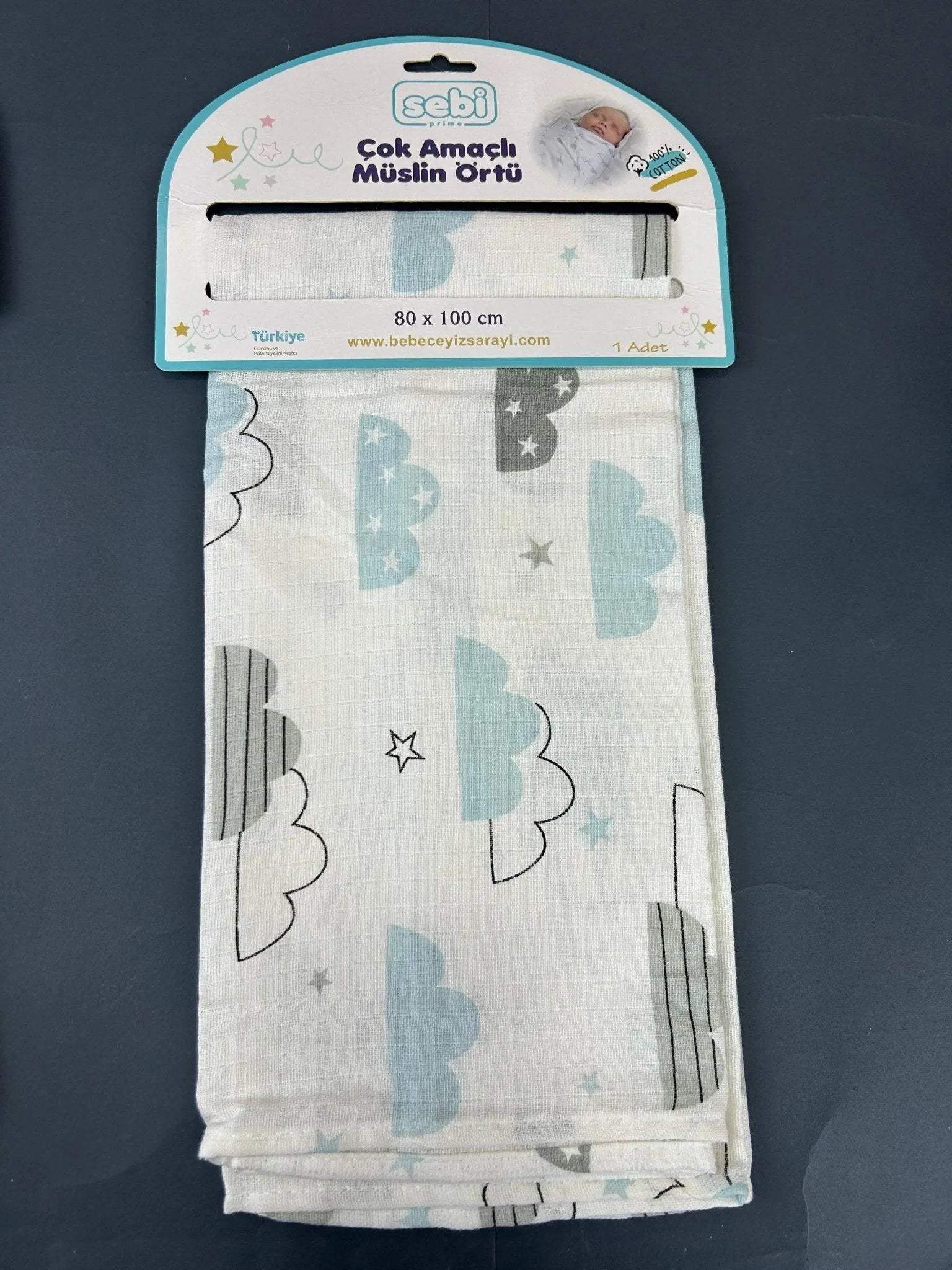 Sebi BébéHousse en mousseline multi-usages Sebi Baby 80X100 cm - Sebi - pour bébé Maroc -www.babyboss.ma