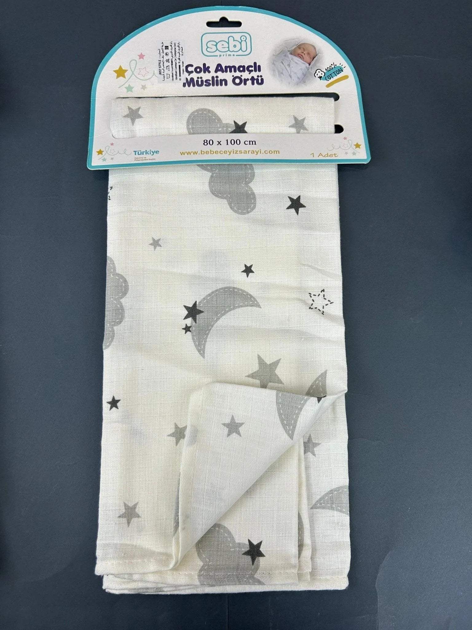 Sebi BébéHousse en mousseline multi-usages Sebi Baby 80X100 cm - Sebi - pour bébé Maroc -www.babyboss.ma