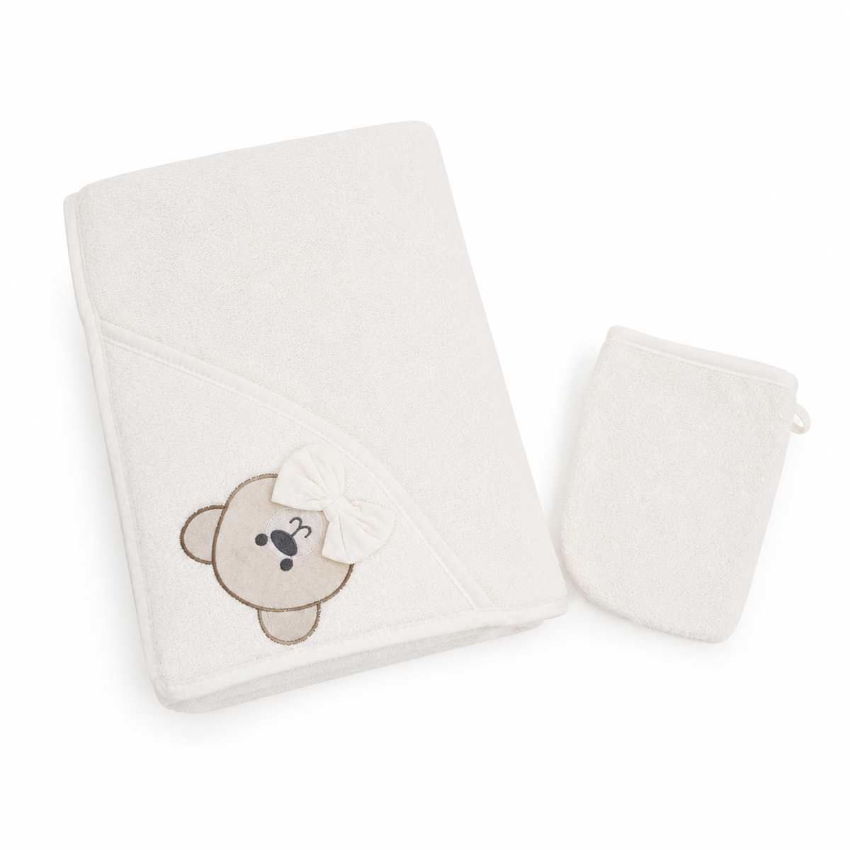 Serviette bébé + gant de bain