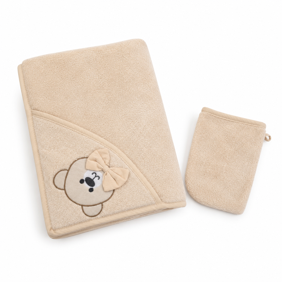 Serviette bébé + gant de bain