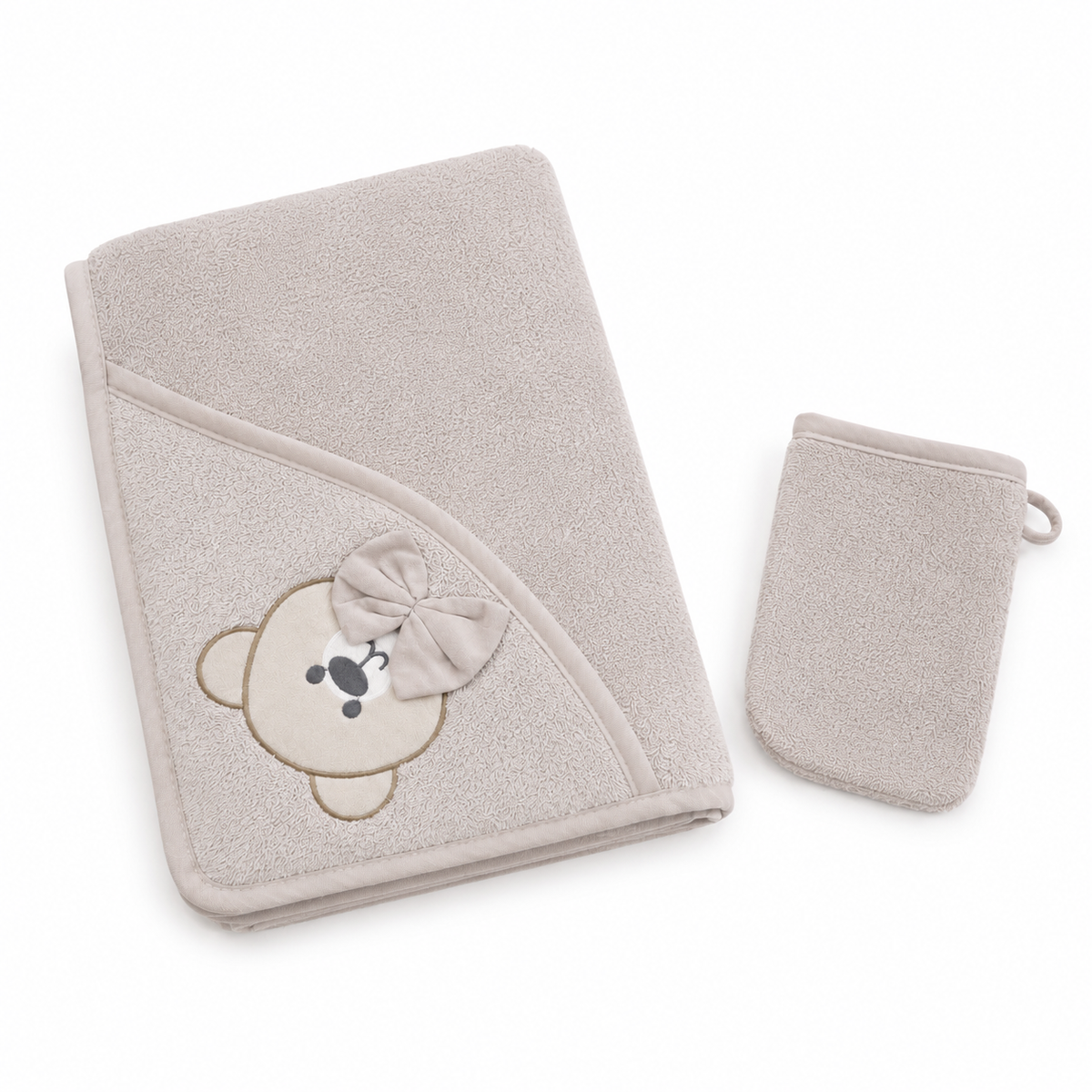 Serviette bébé + gant de bain