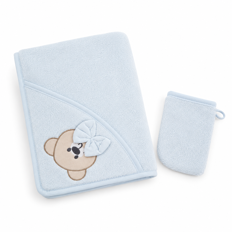 Serviette bébé + gant de bain