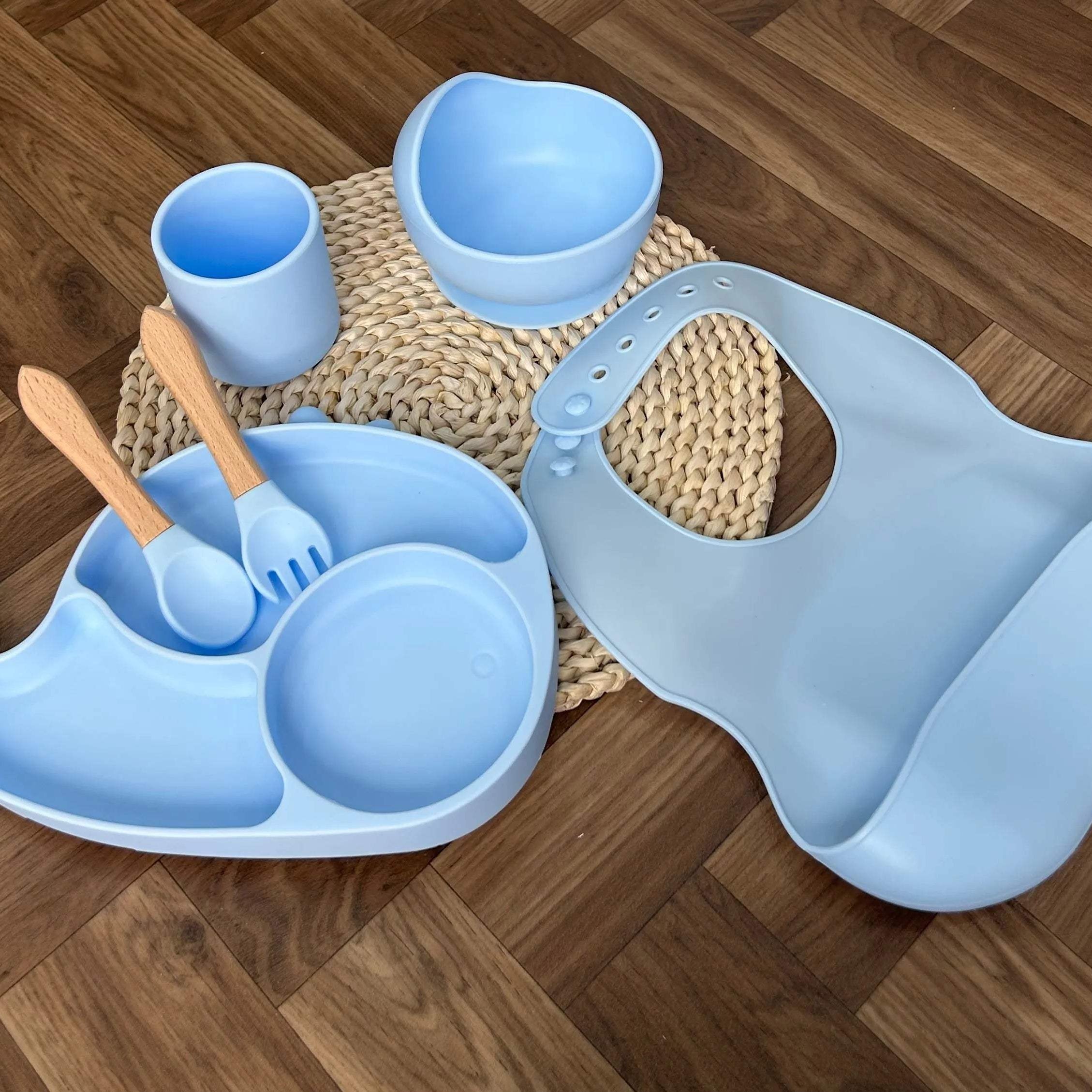 Set de Repas pour Bébé - Silicone - Miniworld - pour bébé Maroc -www.babyboss.ma