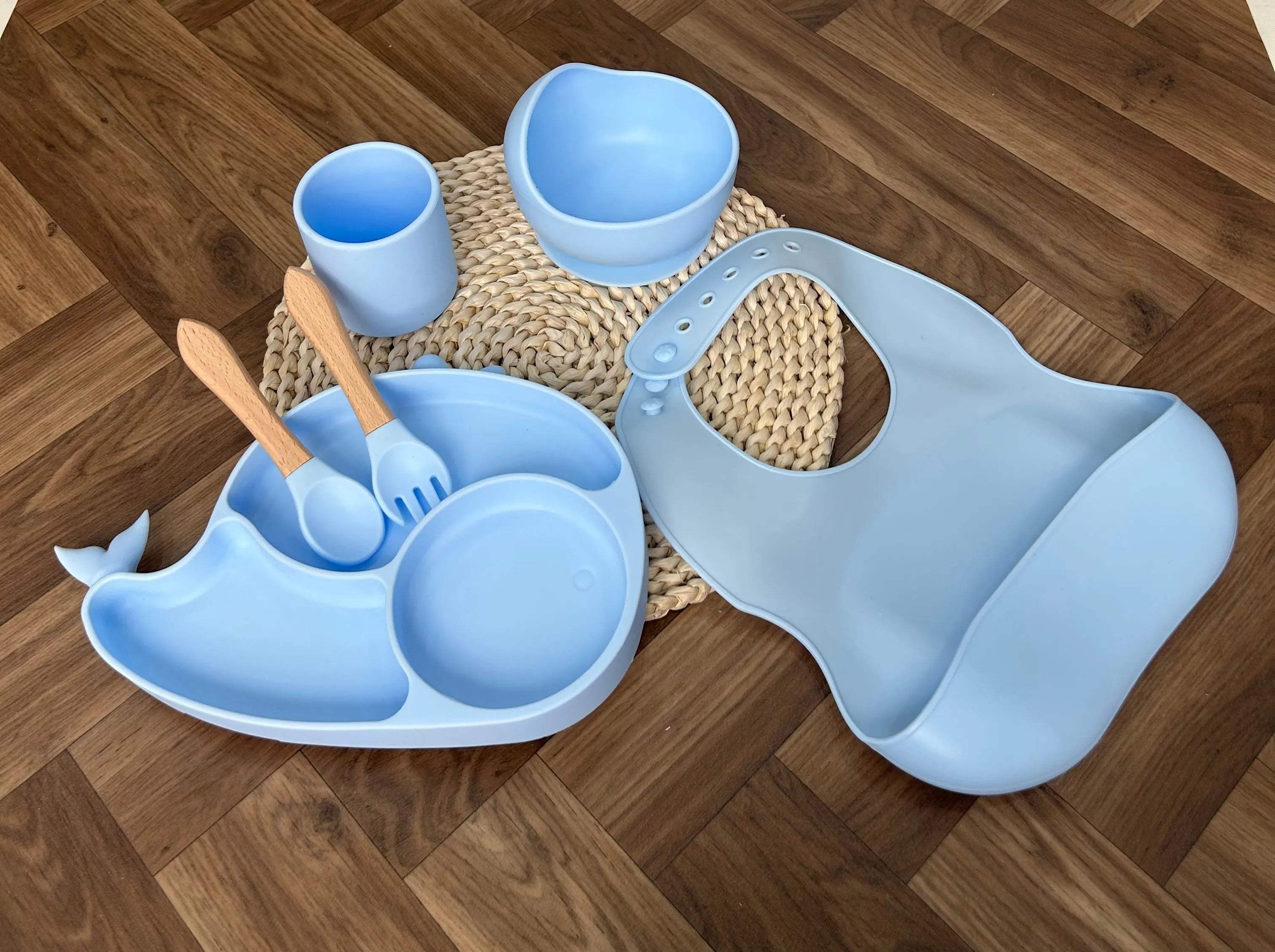 Set de Repas pour Bébé - Silicone - Miniworld - pour bébé Maroc -www.babyboss.ma
