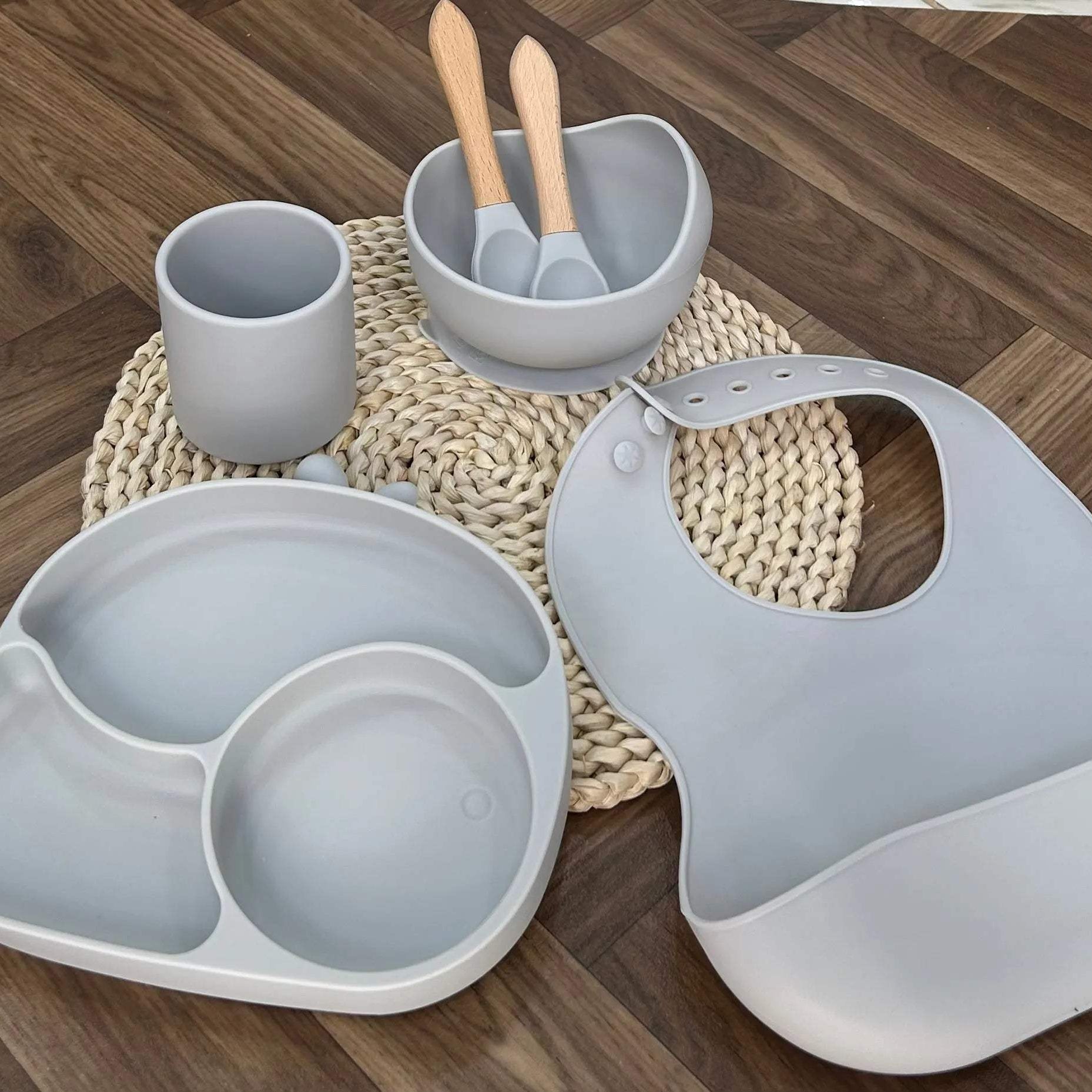 Set de Repas pour Bébé - Silicone - Miniworld - pour bébé Maroc -www.babyboss.ma