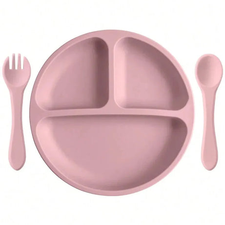 Set silicone tableware rose - Babebay - pour bébé maroc