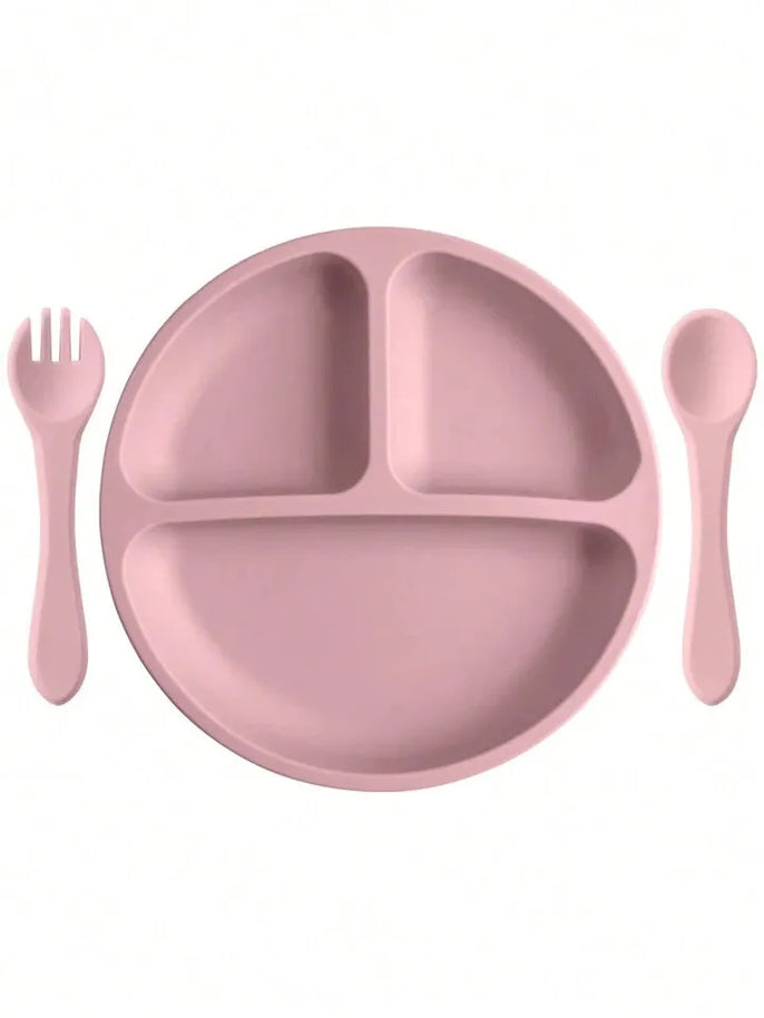 Set silicone tableware rose - Babebay - pour bébé maroc