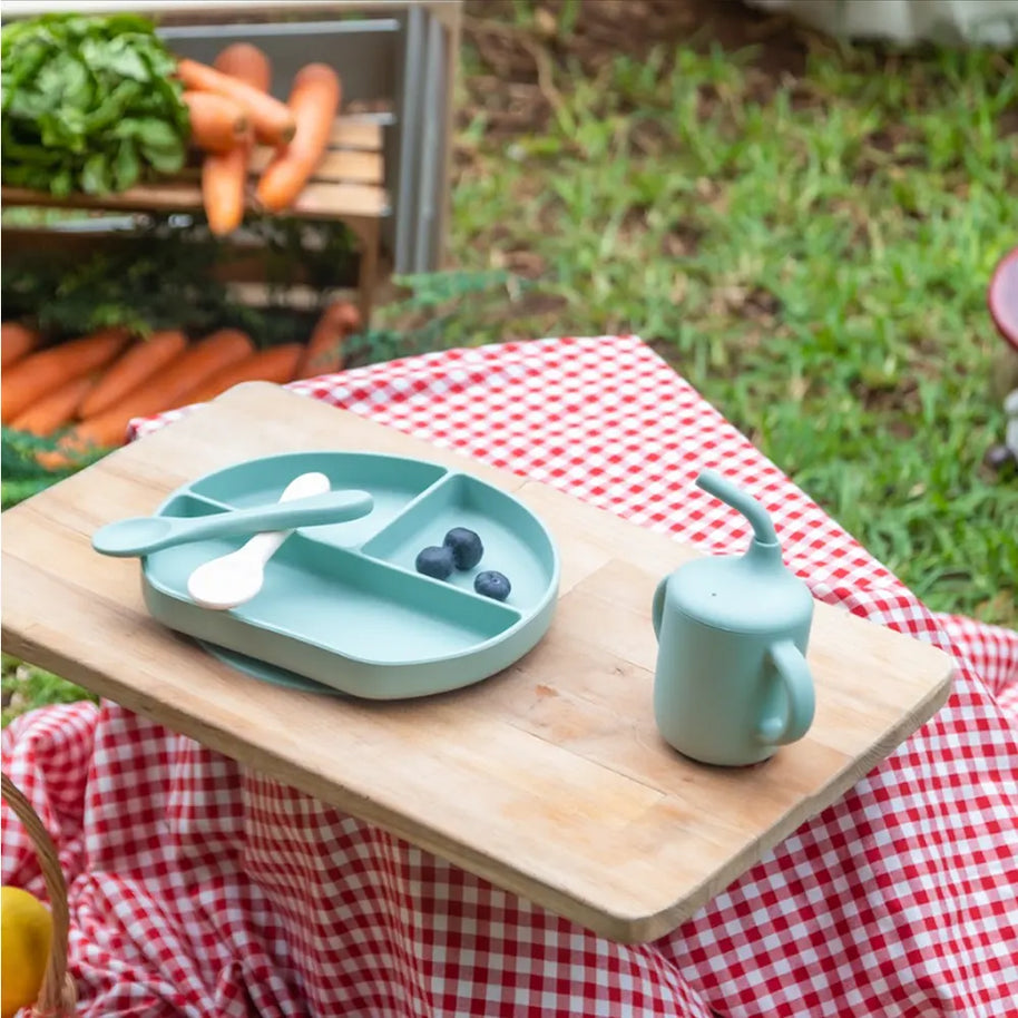 YUMMY Coffret Repas Silicone 6M+ - Bleu Ciel