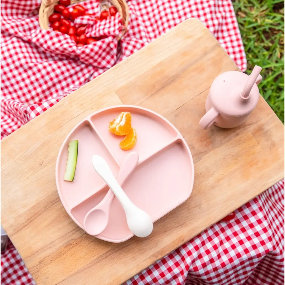 YUMMY Coffret Repas Silicone 6M+ - Rose Poudré