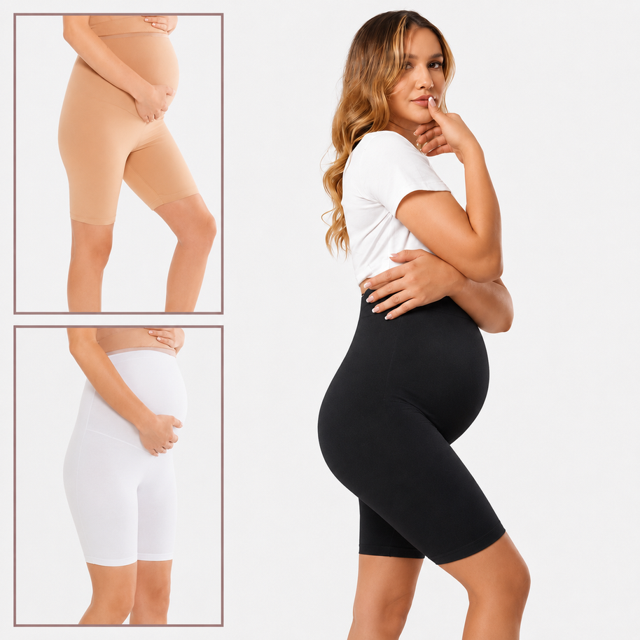 Pantalón corto premamá de algodón negro - Rivana