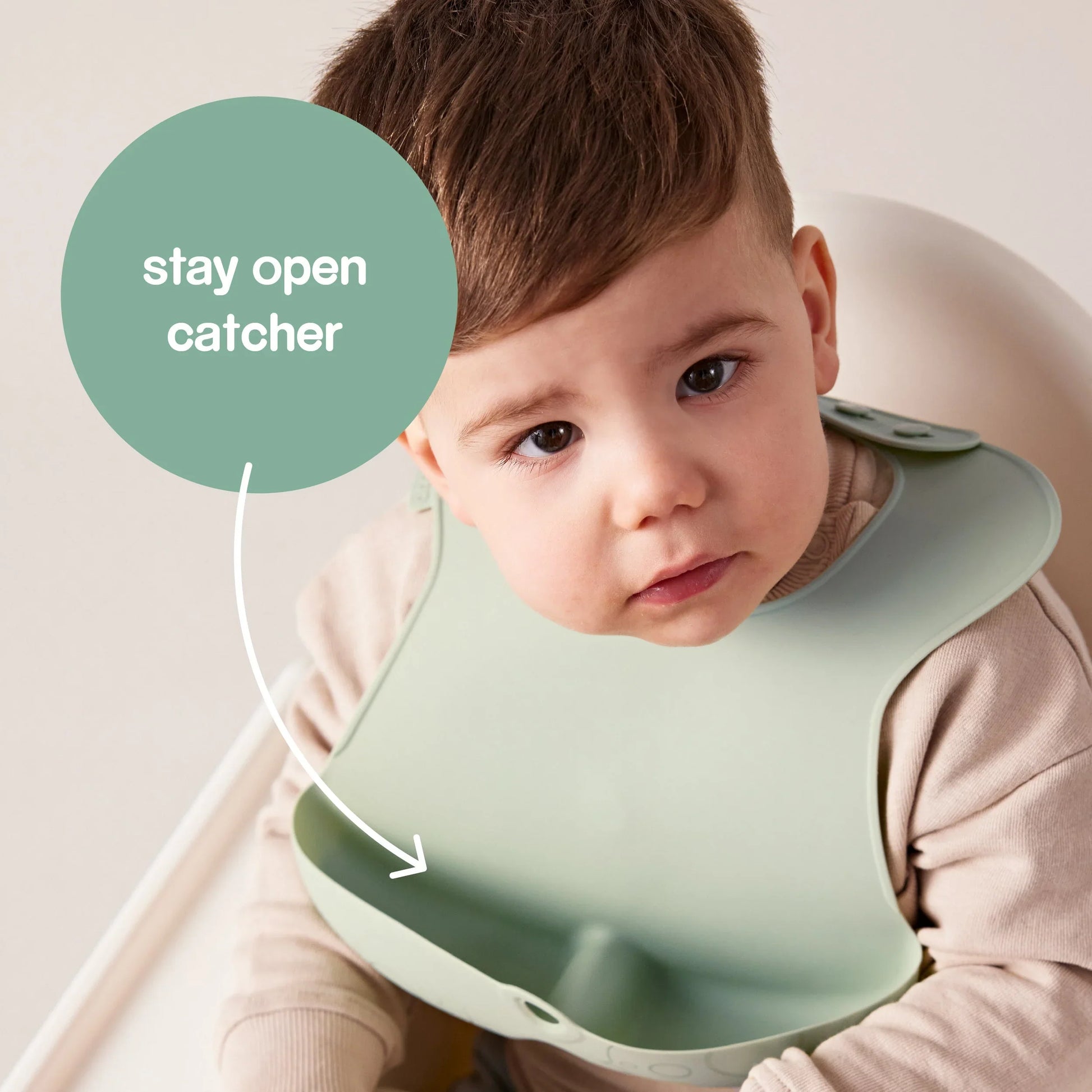 silicone bib - sage - BBOX USA - pour bébé maroc