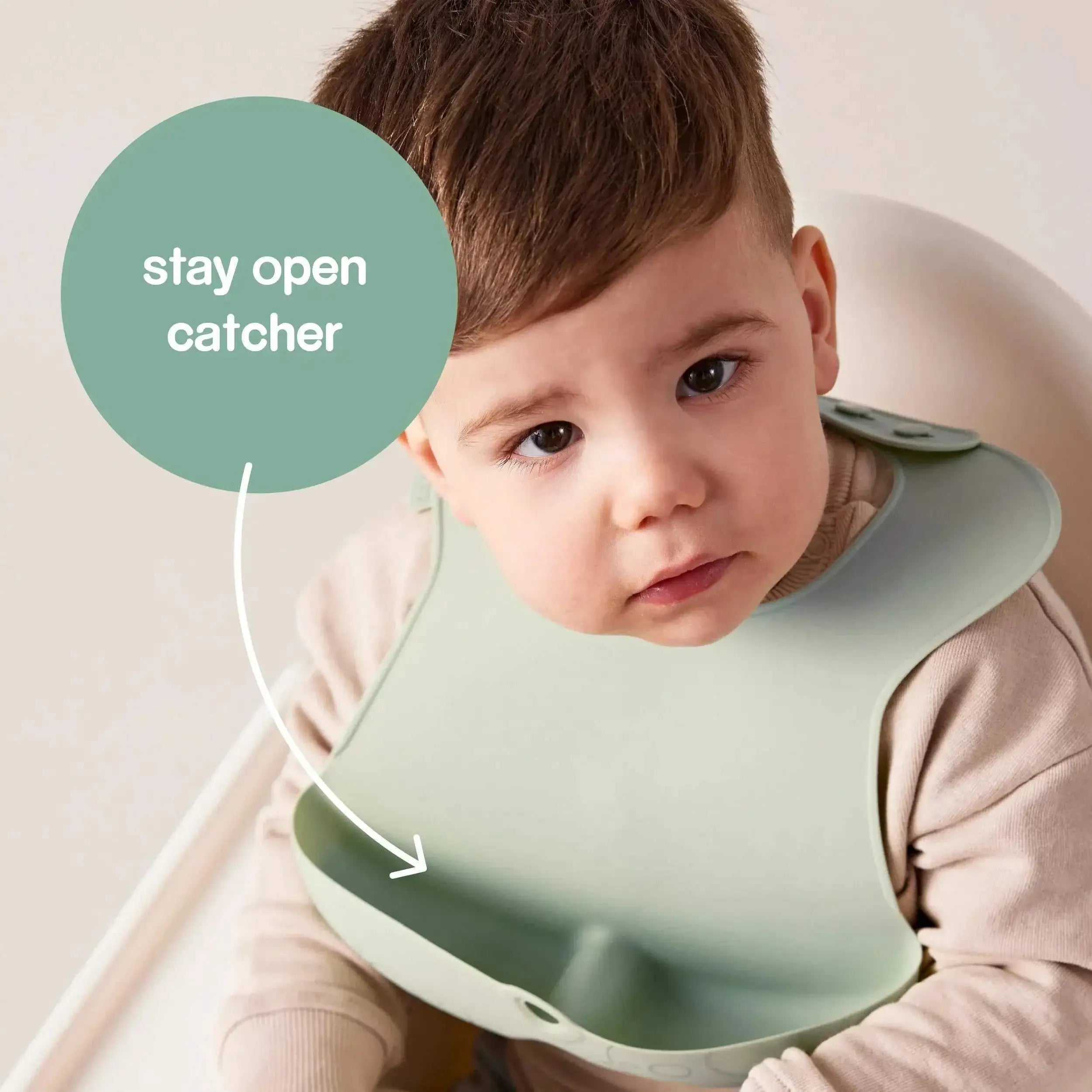 silicone bib - sage - BBOX USA - Bibs pour bébé Maroc -www.babyboss.ma