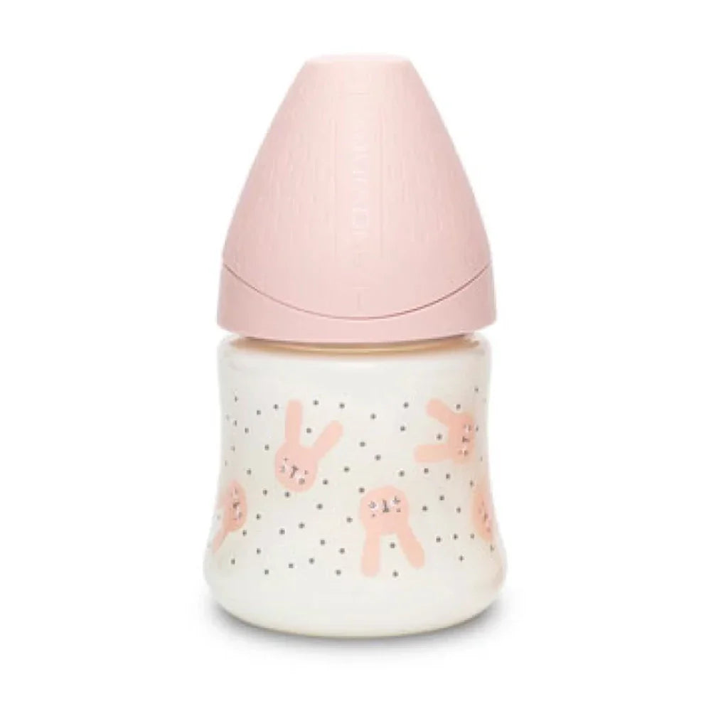 Suavinex Biberon Premium en Polyamide à Col Large 150ml - Lapin Rose