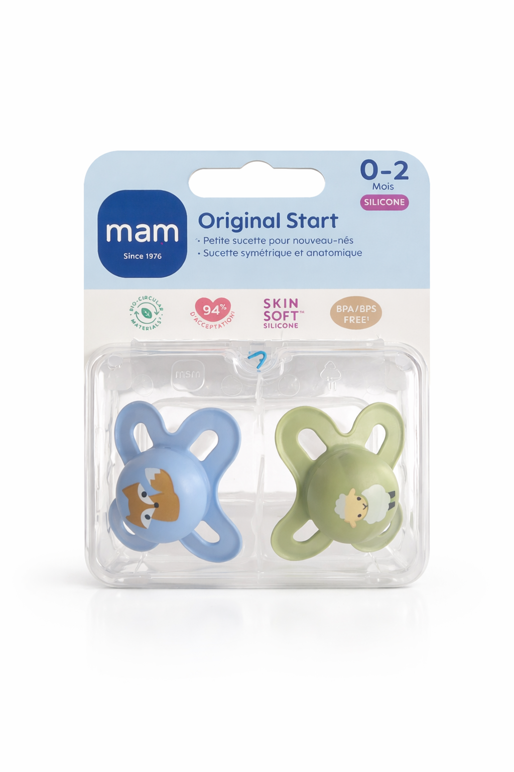 Sucette MAM Air 0-2 mois - Bleu et vert