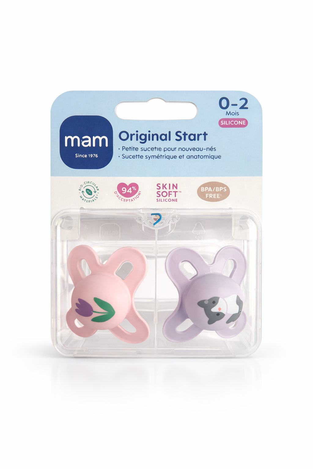 Sucette MAM Air 0-2 mois - Rose et mauve