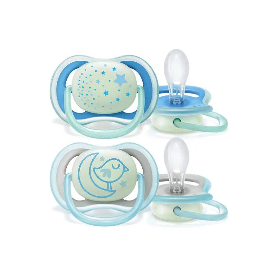 Avent Lot de 2 Sucettes Ultra Air Night 6-18m - Garçon - Philips Avent - Sucettes pour bébé Maroc -www.babyboss.ma