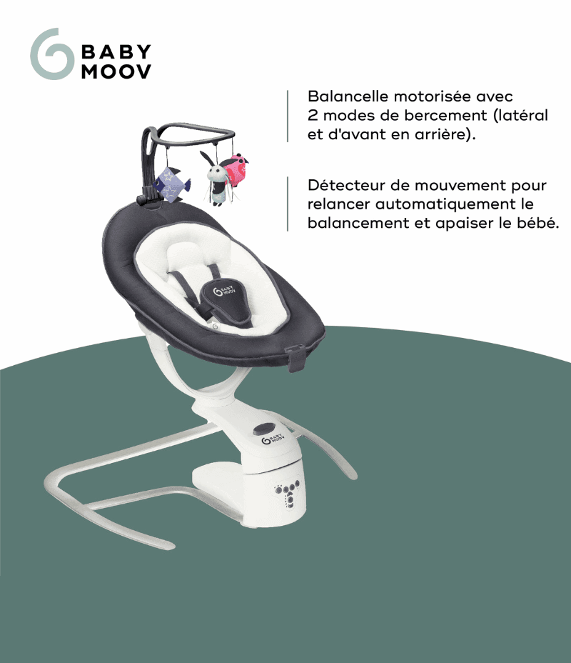 Swoon Motion Balancelle électrique - Assise rotative 360° - Babymoov - CONFORT pour bébé Maroc -www.babyboss.ma