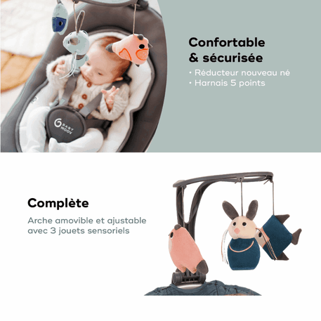 Swoon Motion Balancelle électrique - Assise rotative 360° - Babymoov - CONFORT pour bébé Maroc -www.babyboss.ma