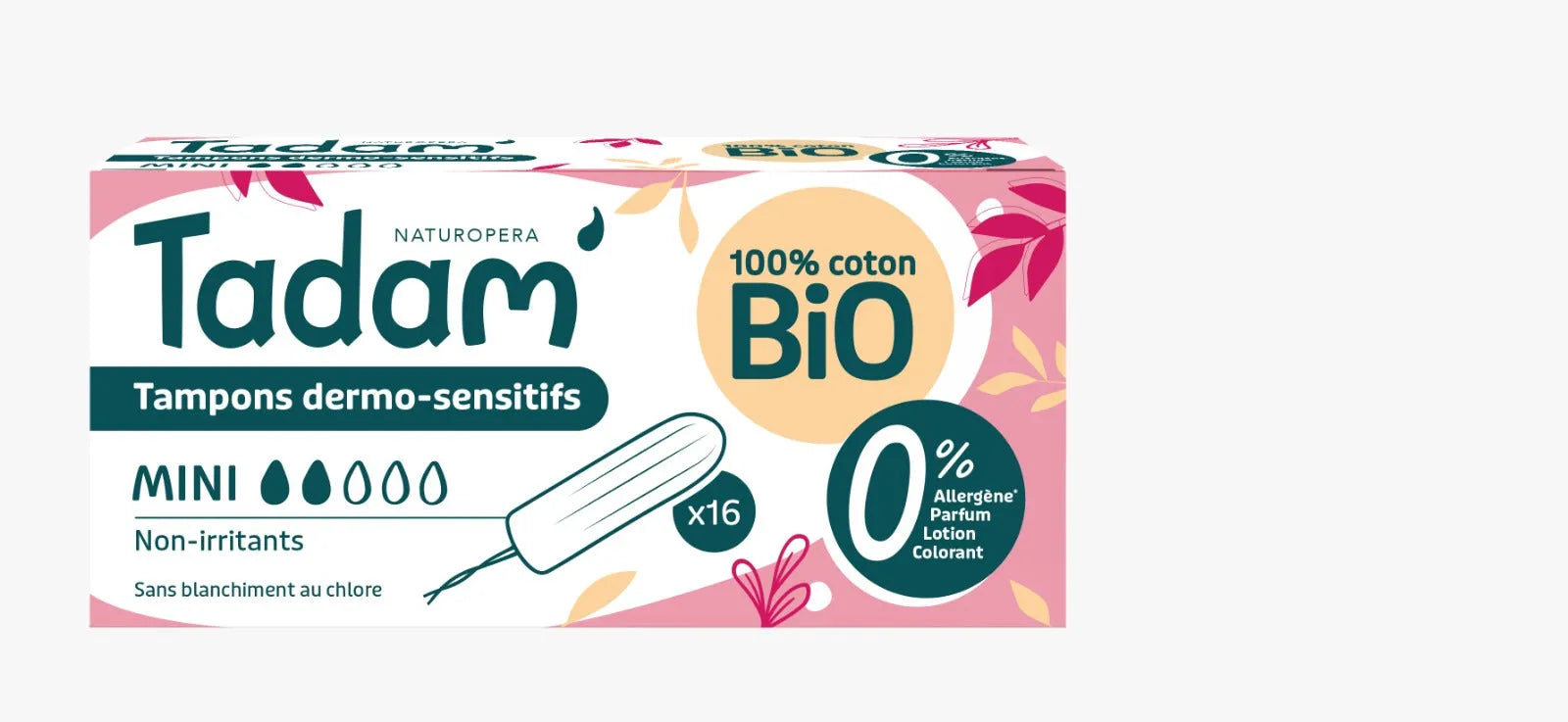 Tadam' Tampons Dermo-sensitifs - Mini 16 unités - TADAM' - pour bébé maroc