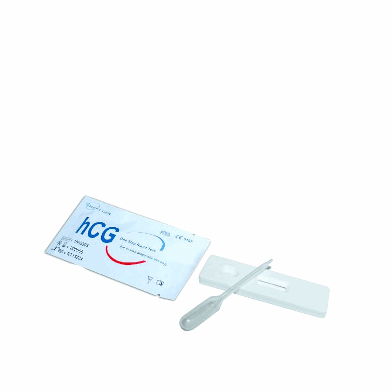 Sachet Healgen hCG avec le dispositif de test à fenêtre de lecture et la pipette