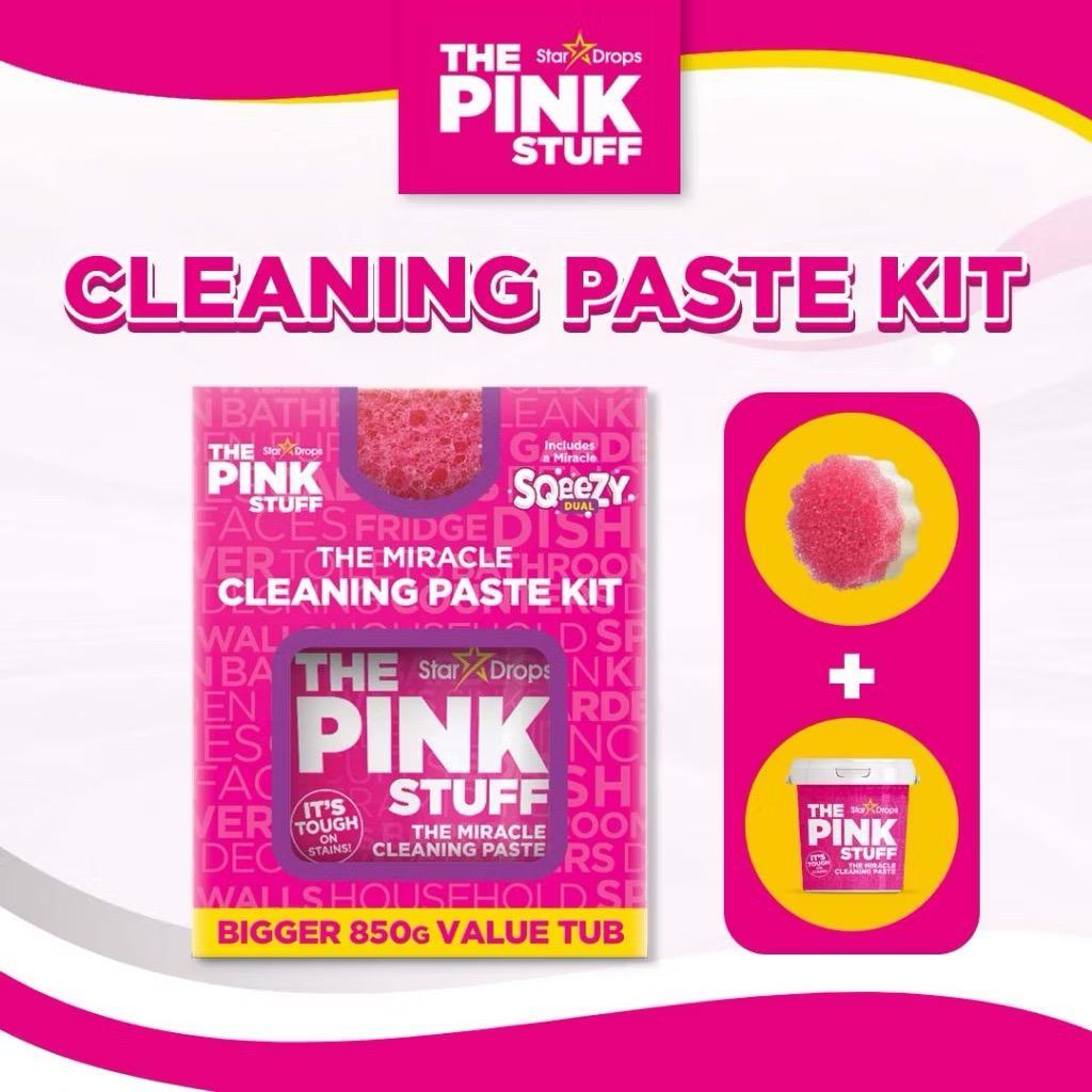 The pink stuff - طقم معجون تنظيف معجزة + إسفنجة مزدوجة Squeezy