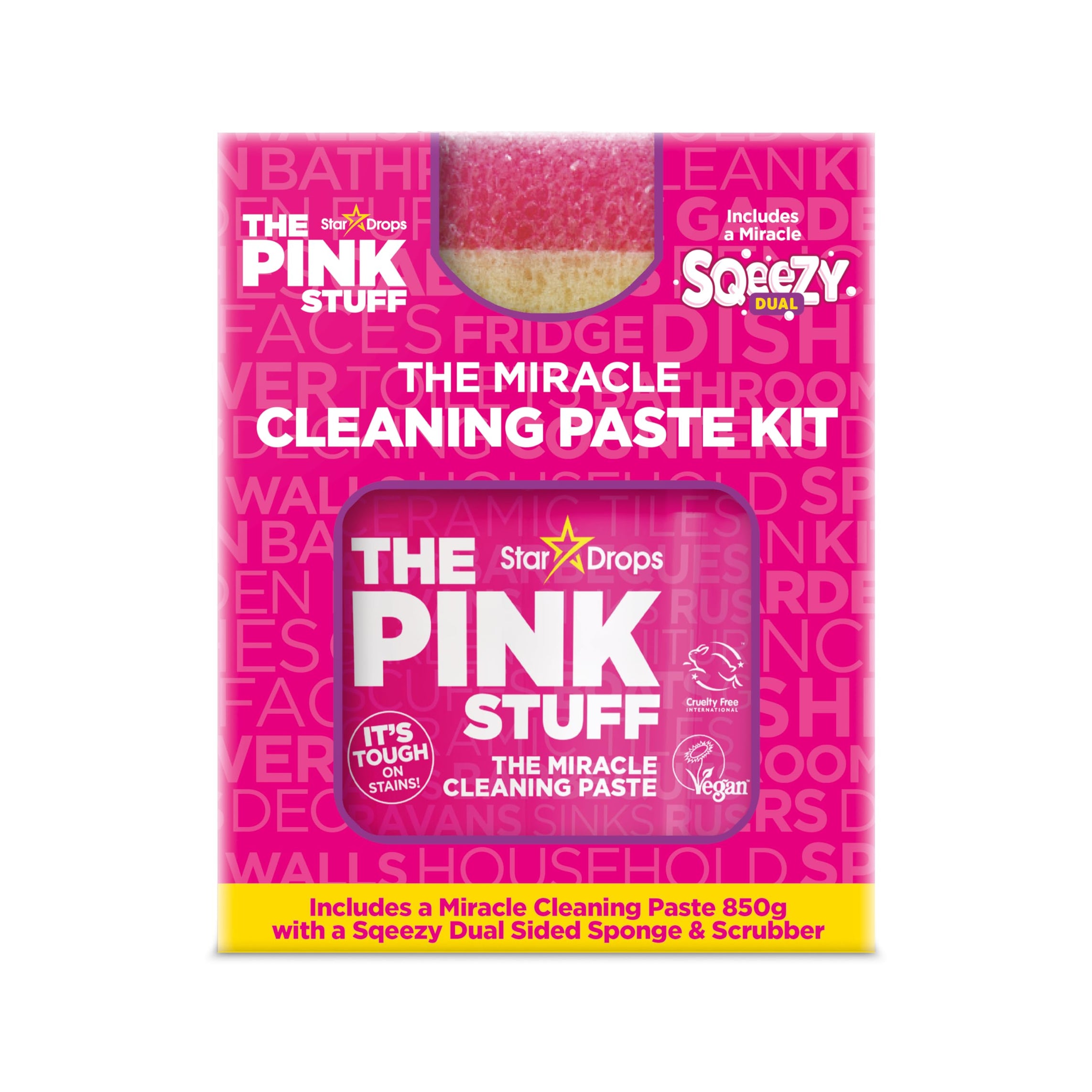 The pink stuff - طقم معجون تنظيف معجزة + إسفنجة مزدوجة Squeezy
