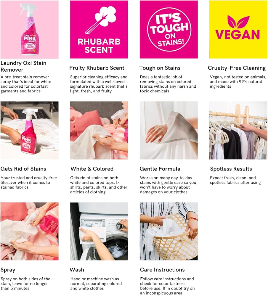 The pink stuff بخاخ مزيل للبقع Oxi Miracle للنسيج 500 مل
